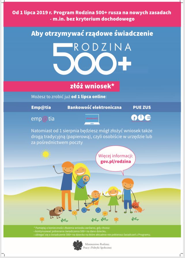 Zdjęcie do wiadomości ŚWIADCZENIA WYCHOWAWCZE - 500+