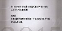 Sukces Biblioteki Publicznej Gminy Łomża w Podgórzu!