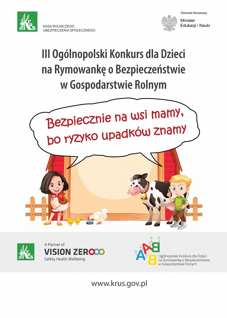 III Ogólnopolski Konkurs dla Dzieci na Rymowankę  o Bezpieczeństwie w Gospodarstwie Rolnym